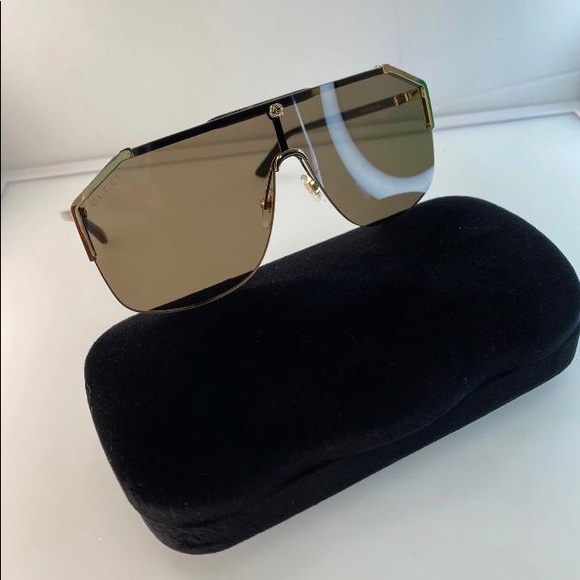 Gucci Brown Shield Unisex Sunglasses GG0291S 002 - Picture 9 of 12
